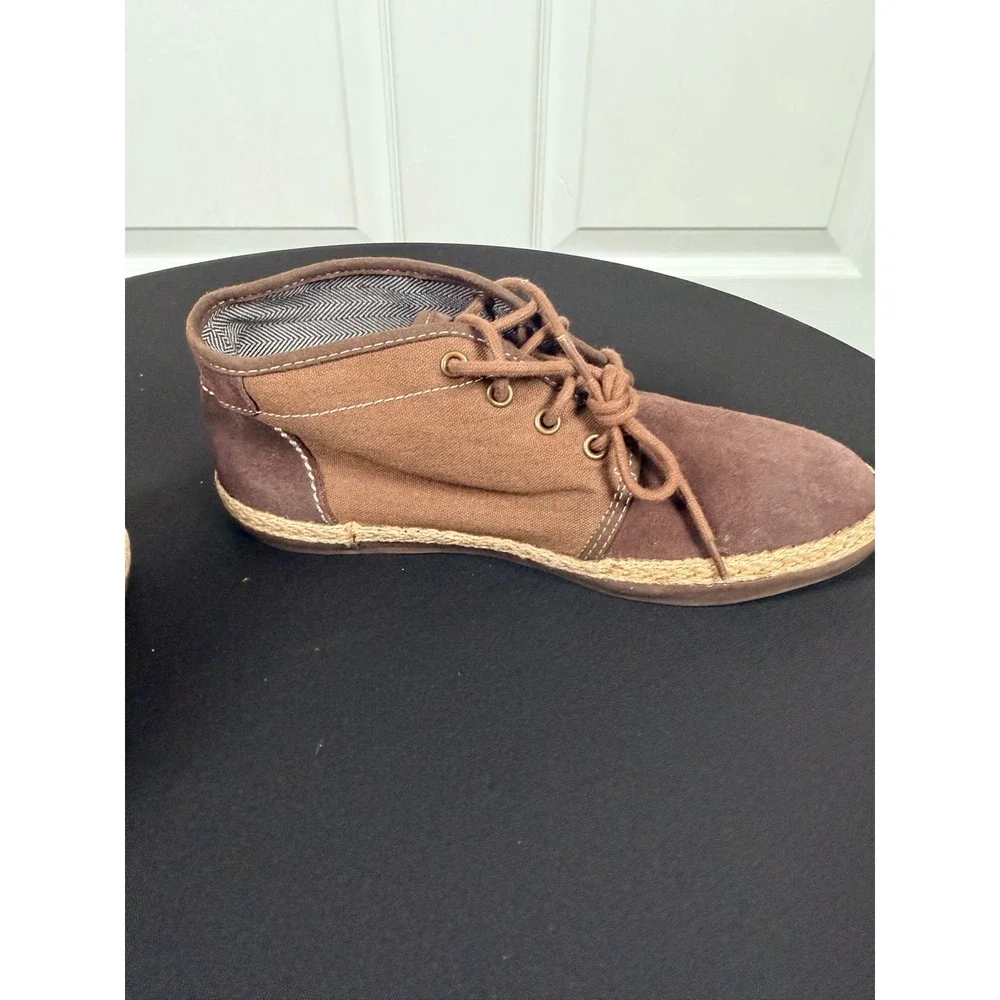 UGG Australia Brown Suede Canvas Espadrille Chukka Boots Womens Lace Up Ankle